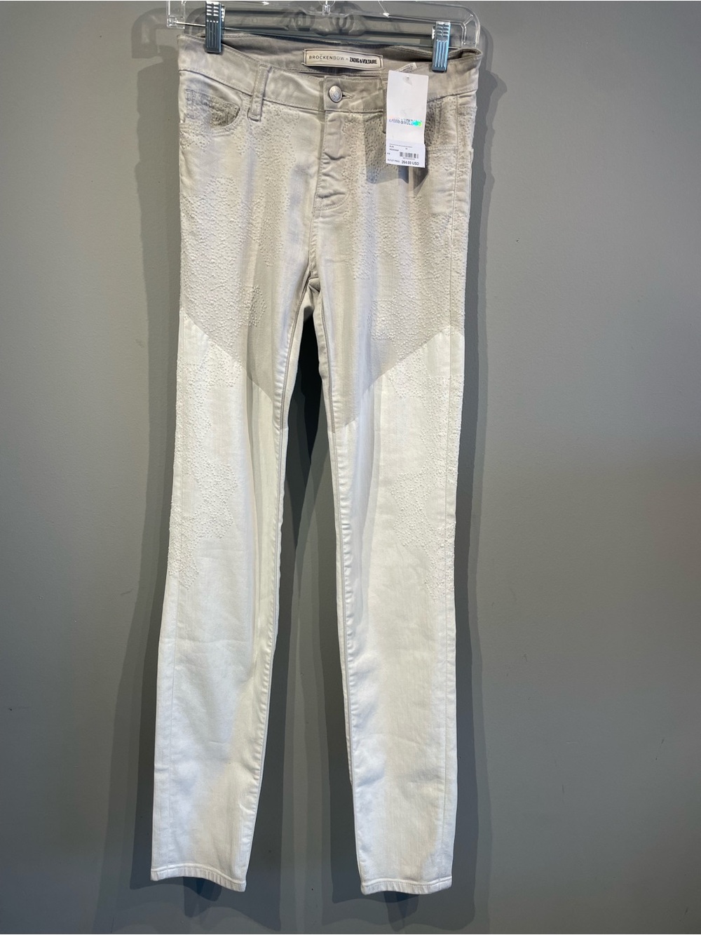 Zadig & Voltaire White Two-Tone Skinny Jeans Multicolor size 24